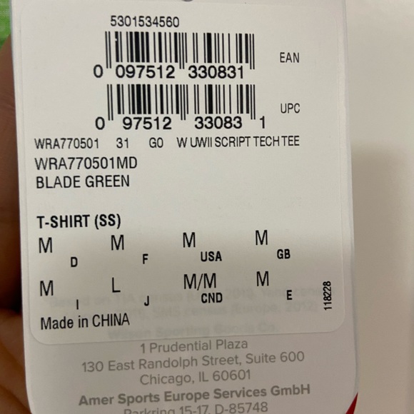 Wilson UWII Script Tech Tee - NWT - Blade Green - Picture 4 of 5